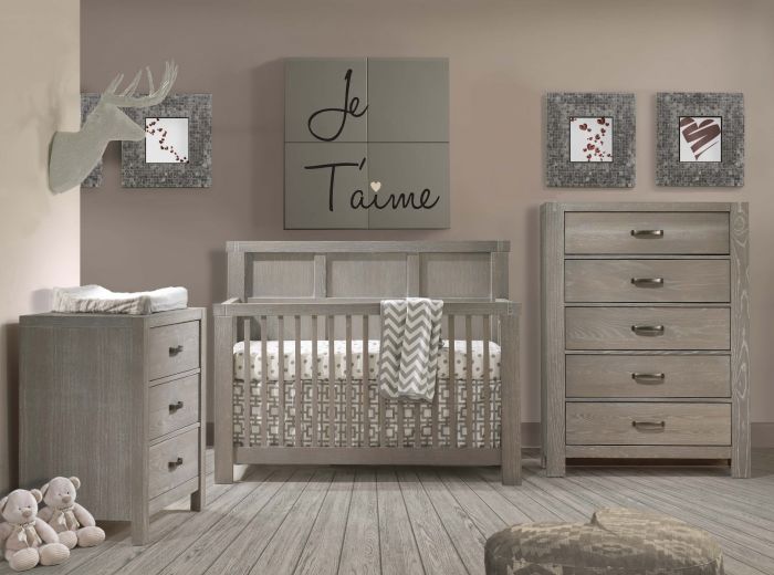 baby crib and dresser set